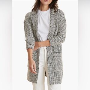 marine layer | bird’s eye knit jacket - black/white